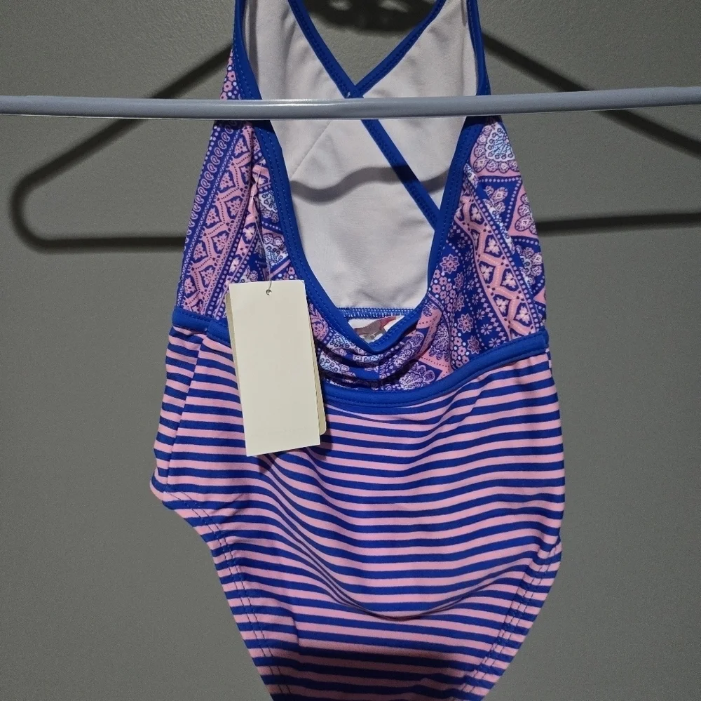 Girls Tommy Bahama Swimsuit 2T Blue Pink